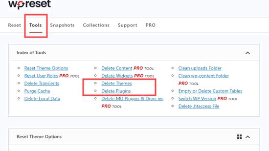 Delete Themes/Delete Plugins