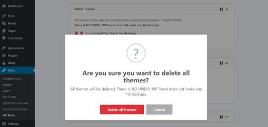 Delete all themes