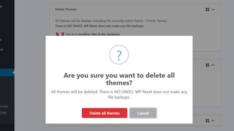 Delete all themes
