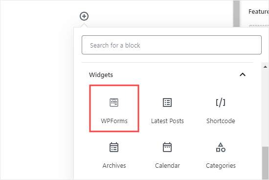 WPForms block