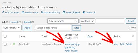 file uploads