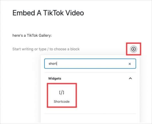 shortcode widget