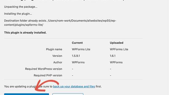 update the plugin