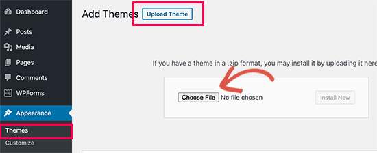 upload theme