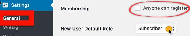 default user role