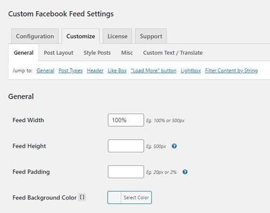 custom fb feed