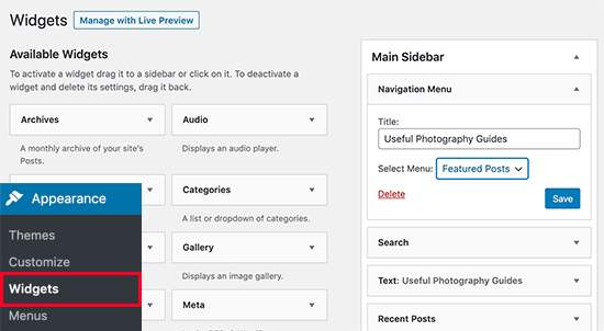 Adding Featured Posts Menu in your Sidebar