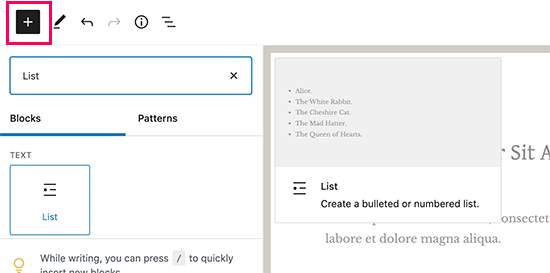 listblock