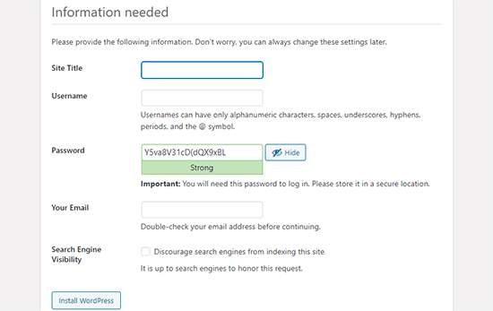 site info