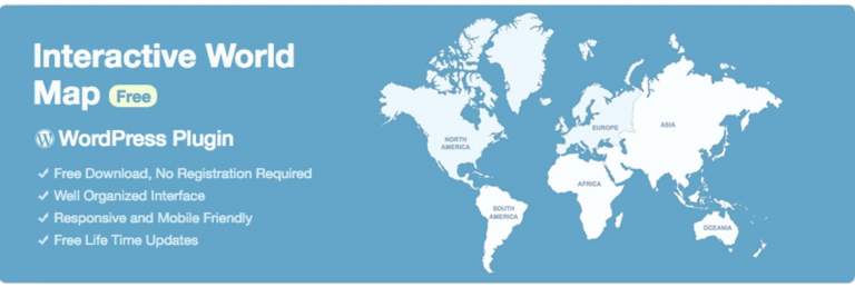 Interactive world map free WordPress plugin