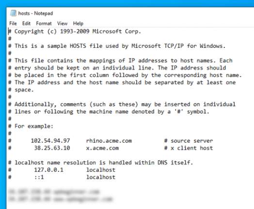 hosts file