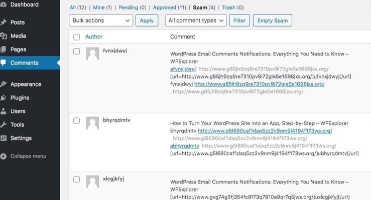 What are spam comments