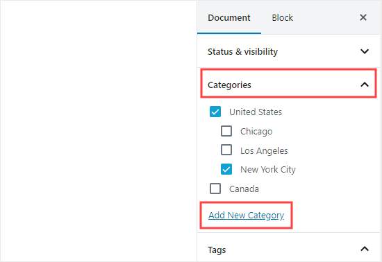 How to add a category in WordPress?