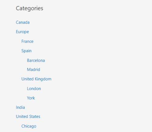 list hierarchal
