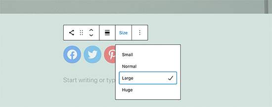 Social icons sizes