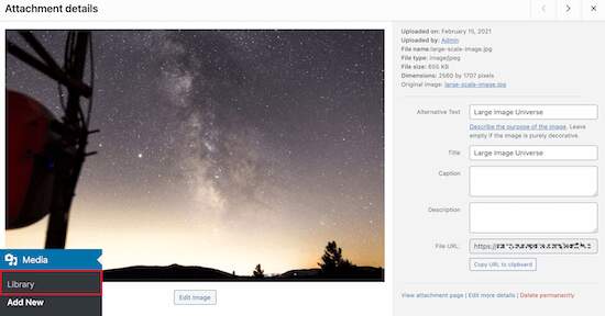 Get URL for full size image in WP