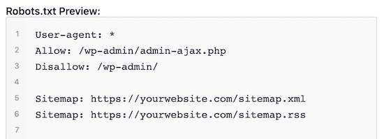 Robots.txt preview