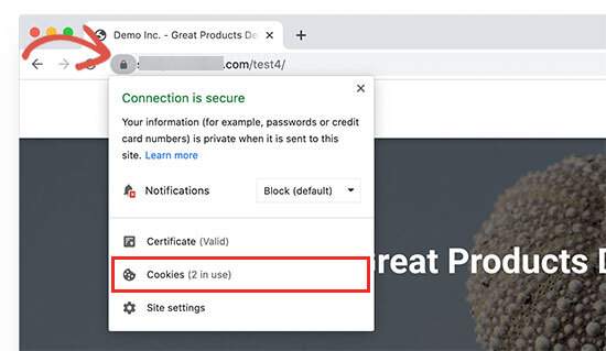 Which cookies are stored by your website