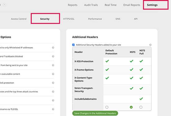 Sucuri account dashboard