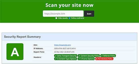 Test the HTTP Security Headers