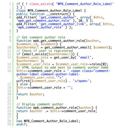 highlight comments by user roles
