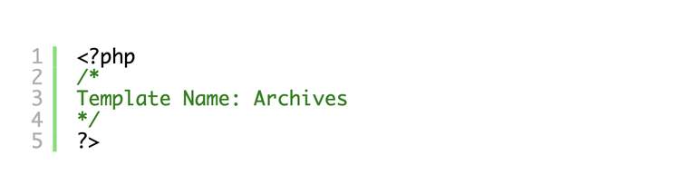 Custom Archives Page Template