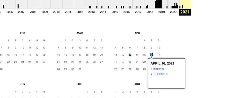 Wayback Machine example date
