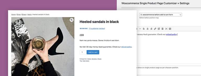WooCommerce Single Product Page Customizer example