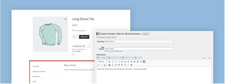 Custom Product Tabs example