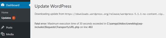 Maximum Execution Time Exceeded error