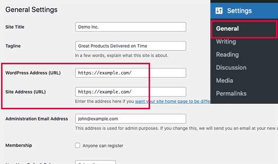 Settings – General