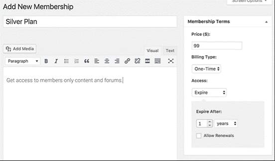 adding new membership