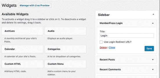 membership widget