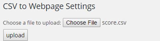 csv to webpage settings