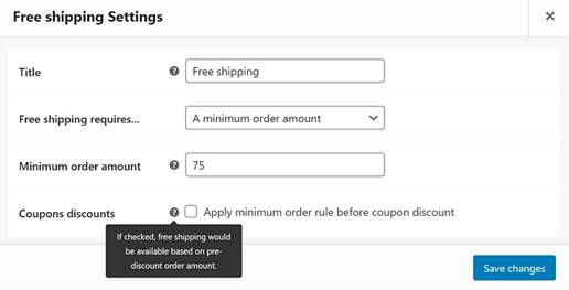 free shipping settings