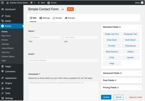 simple contact form