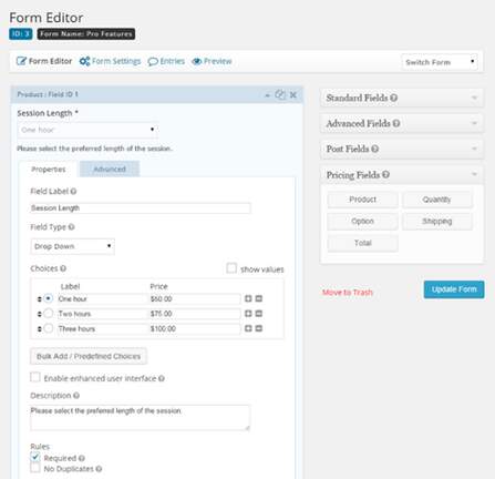 form editor advanced