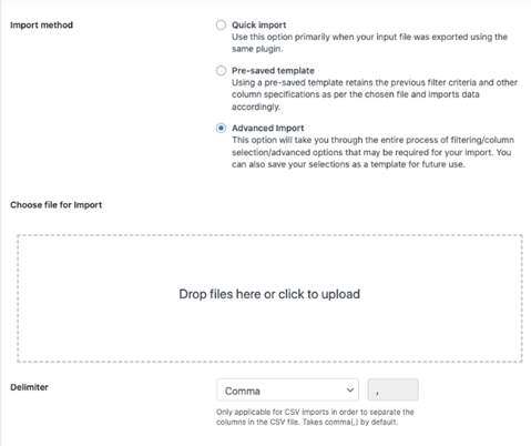 Import method