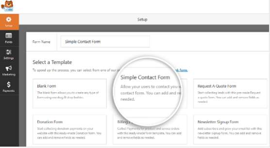 simple contact form