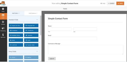 simple contact form