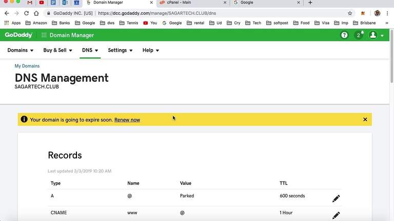 The DNS servers are managed by your domain registrars