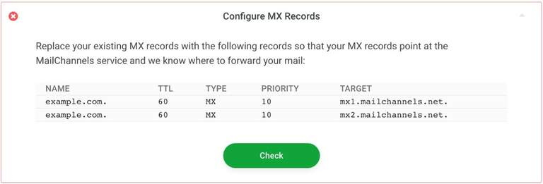 Another example of MX records