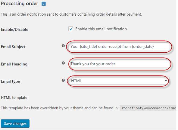 processing order
