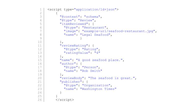 Add a fragment of JSON code