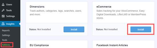 monsterinsights ecommerce