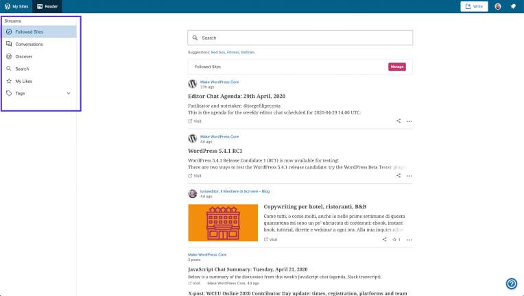 wp dashboard