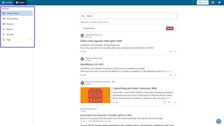 wp dashboard