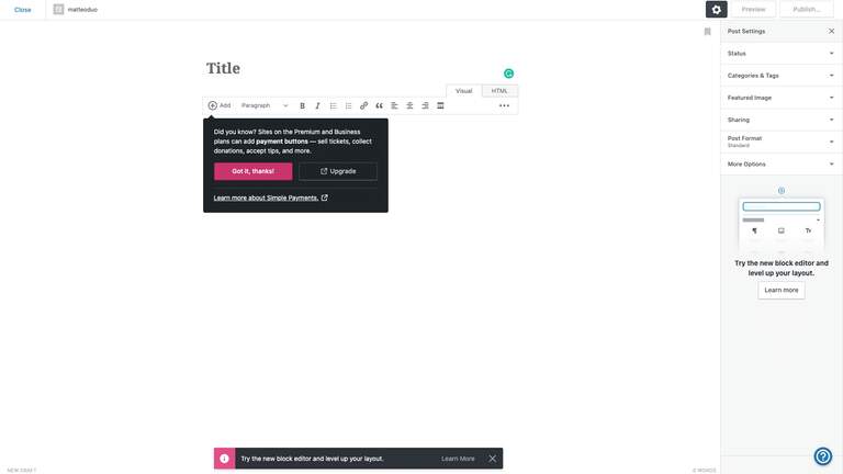 wordpress.com editor