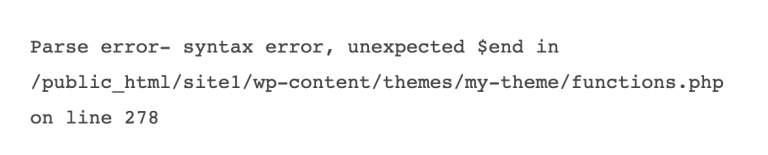 parse error